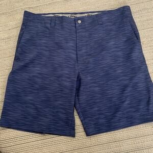 Callaway Golf Shorts Mens Size 38 Blue Stripe Flat Front 9” Inseam Pockets